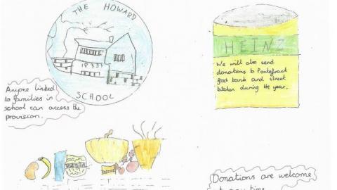 Childs drawing of a food bank.